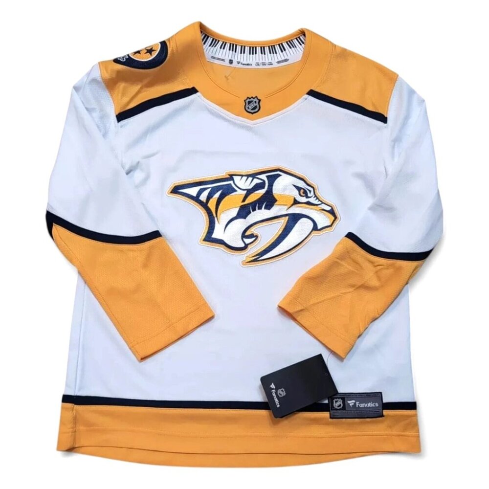 Nashville Predators SEWN Fanatics NHL Hockey Jersey Boys Youth L/XL 18-20 NEW